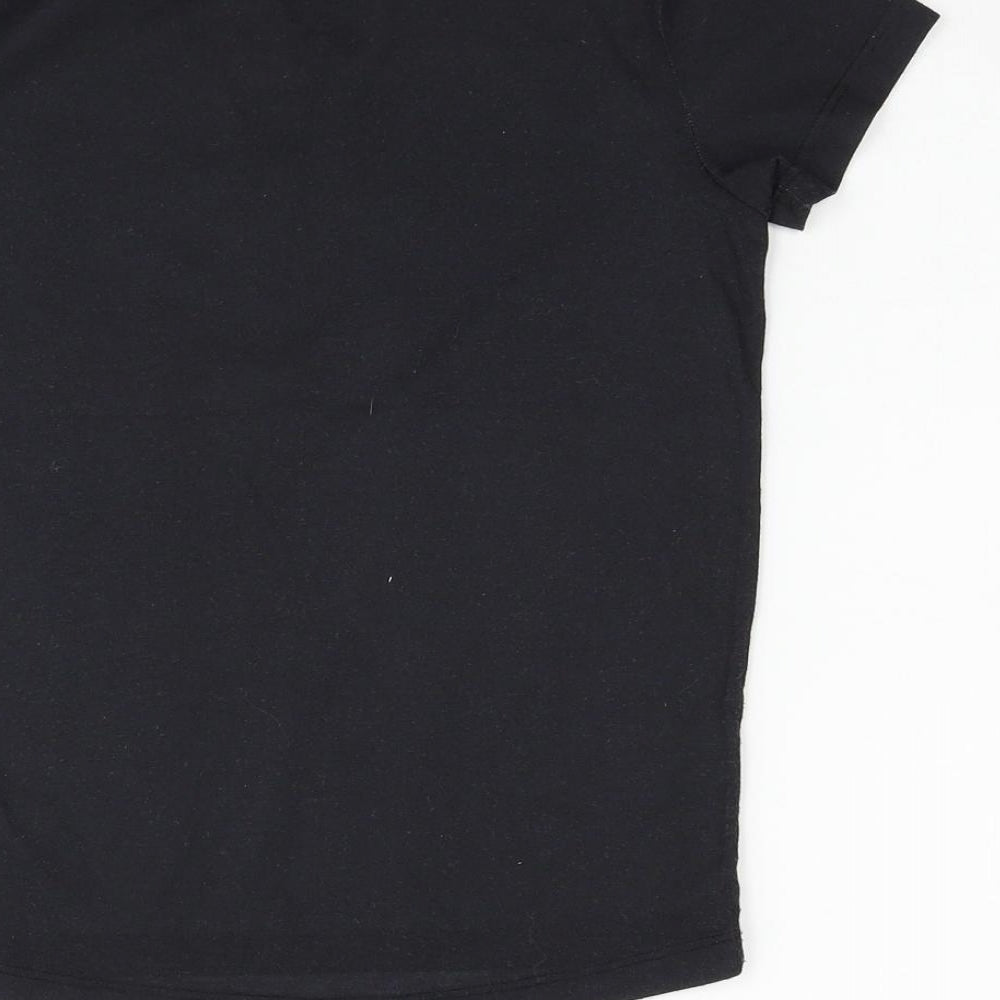 Primark Girls Black   Basic T-Shirt Size 9-10 Years  - PLAYSTATION