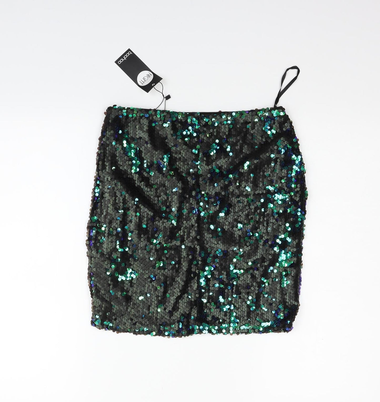 Boohoo Womens Black   Flare Skirt Size 8  - Sequin detail
