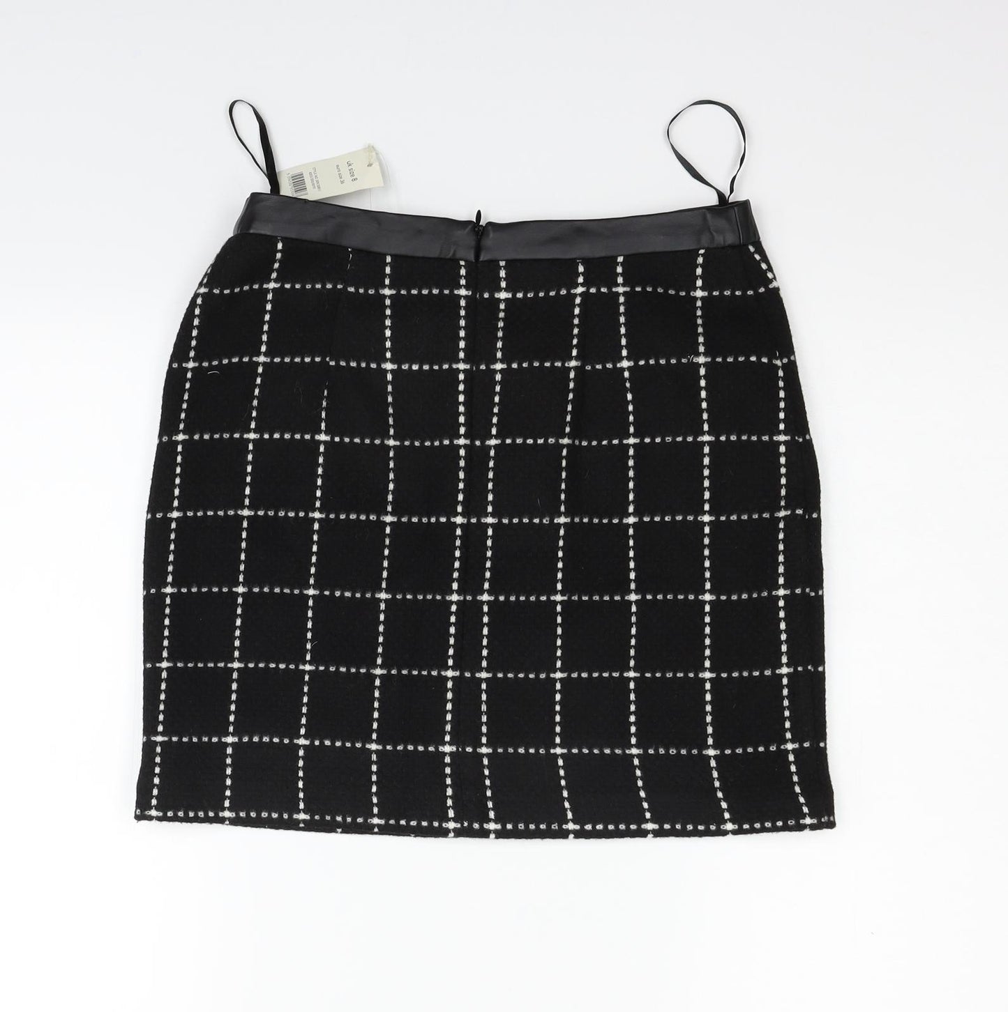 George Womens Black Check  Flare Skirt Size 8