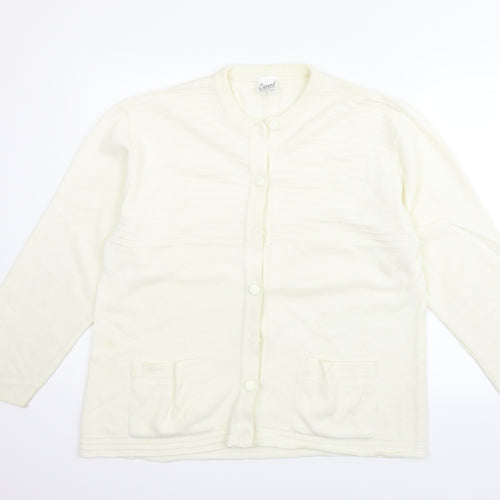 Casper Womens Beige   Cardigan Jumper Size L  - washable mark on arm