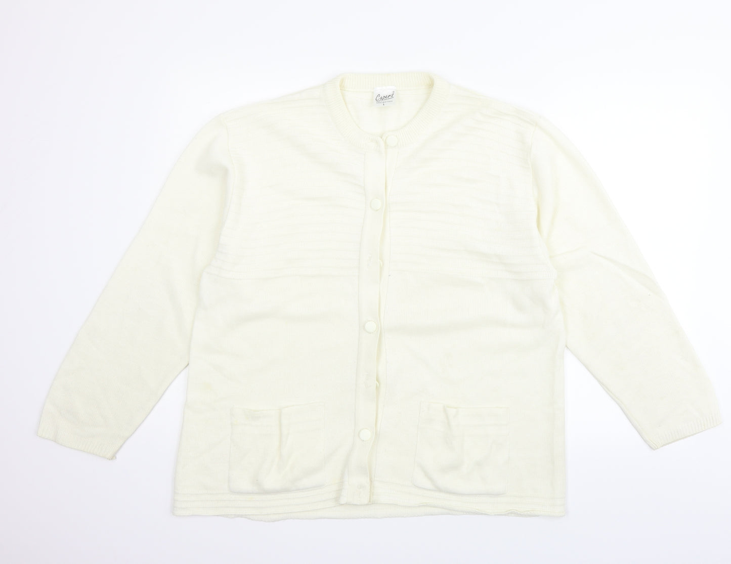 Casper Womens Beige   Cardigan Jumper Size L  - washable mark on arm
