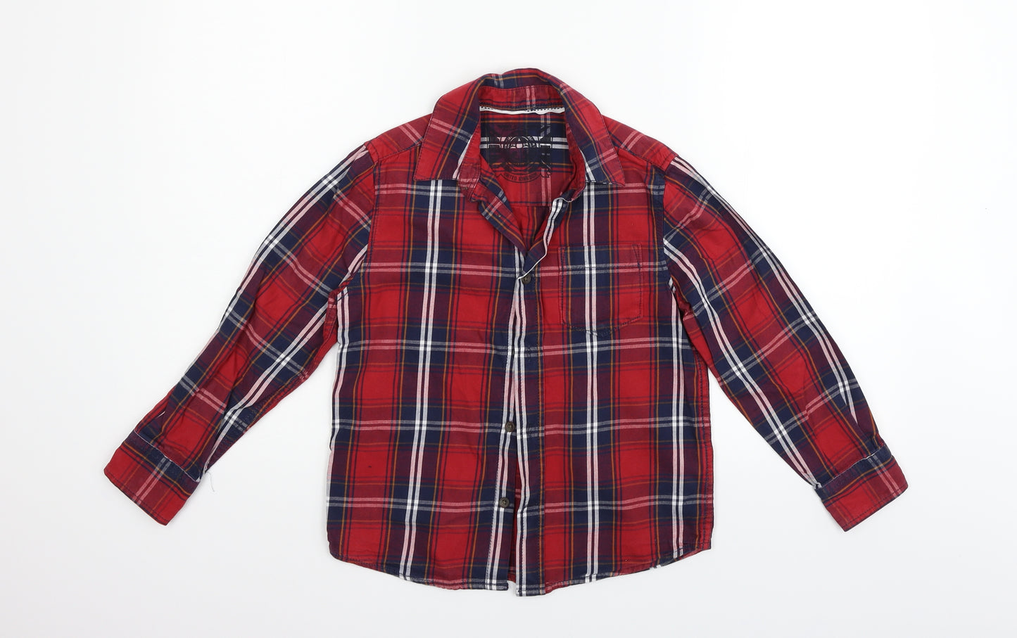 Marks and Spencer Boys Red Check  Basic Button-Up Size 8-9 Years