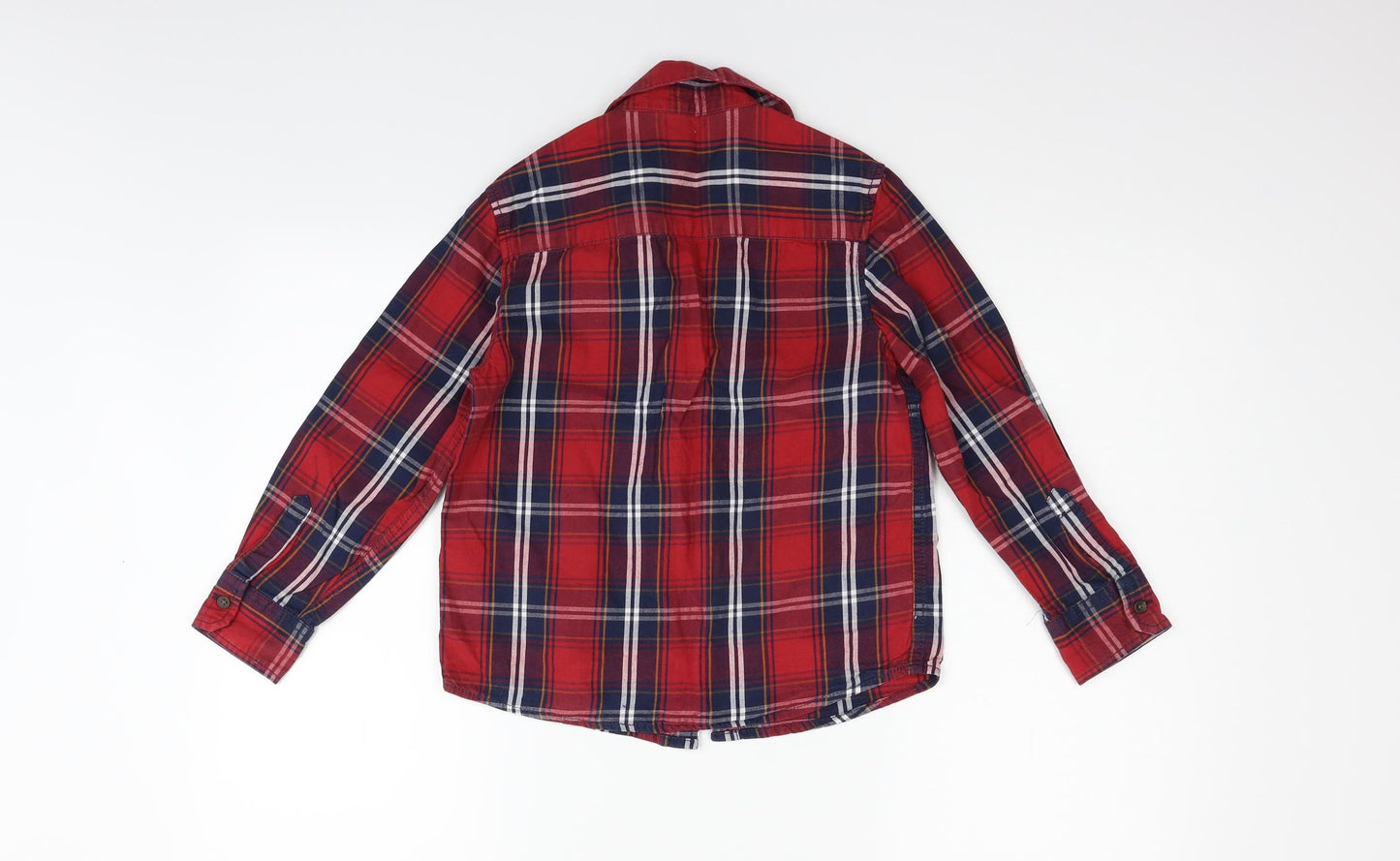Marks and Spencer Boys Red Check  Basic Button-Up Size 8-9 Years