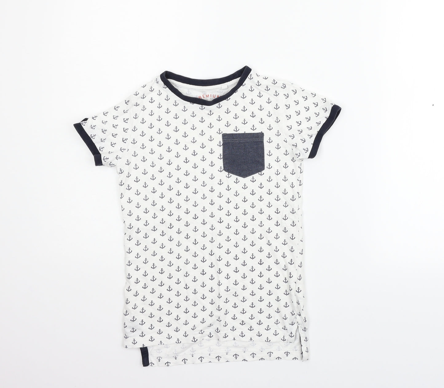 NEXT Boys White Geometric  Basic T-Shirt Size 5 Years