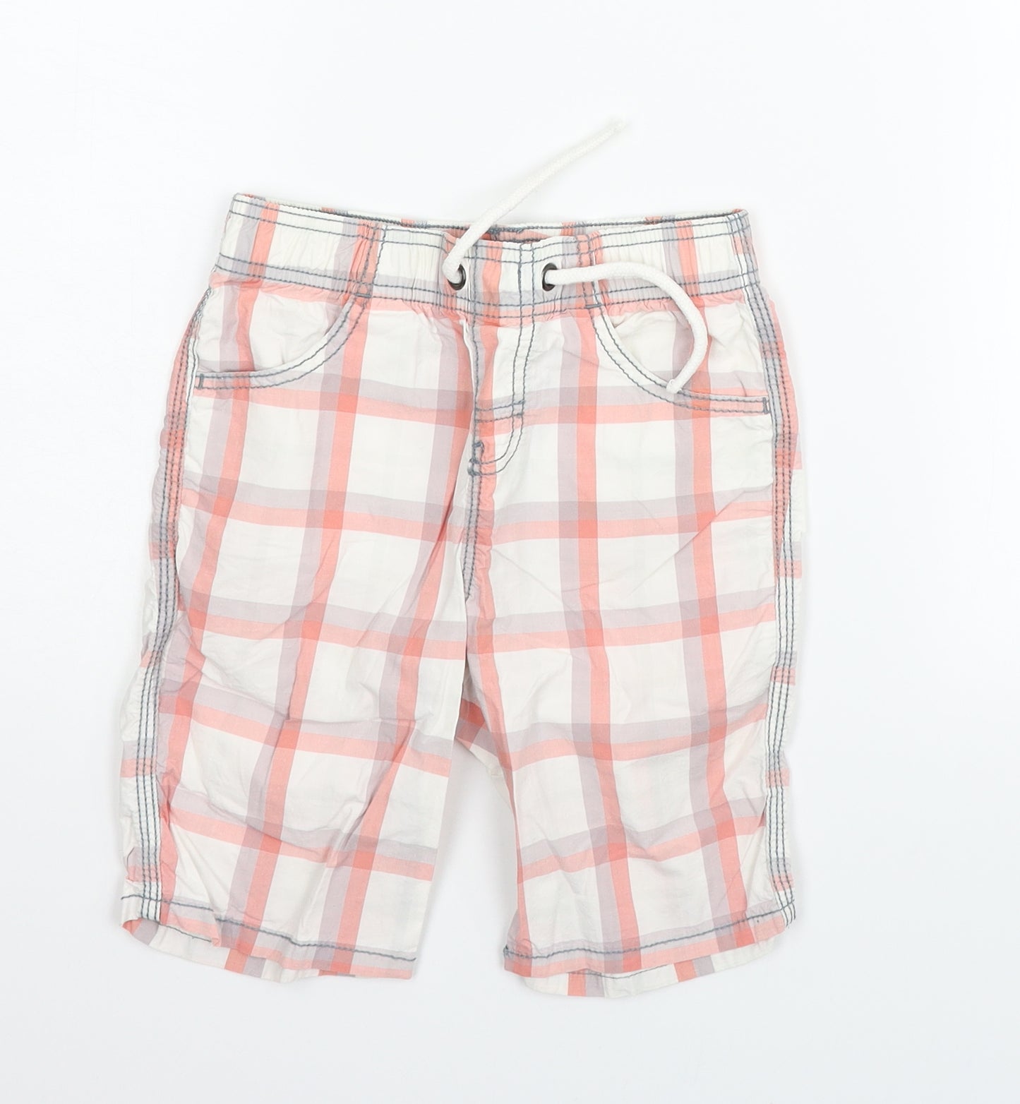 TU Boys White Geometric  Chino Shorts Size 6 Years