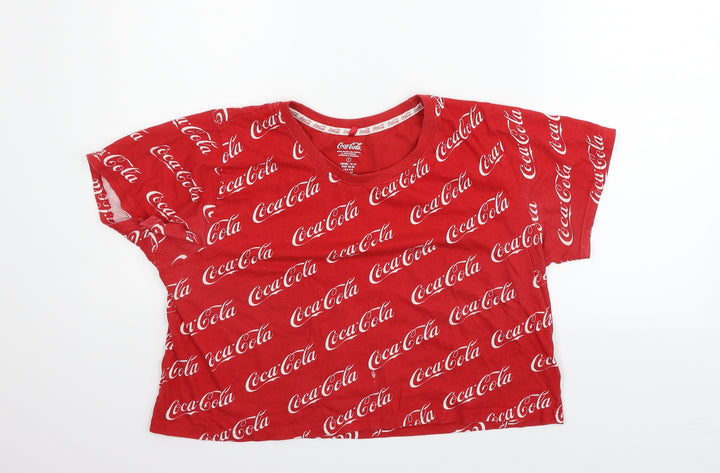 LOVE TO LOUNGE Womens Red Solid  Top Pyjama Top Size S