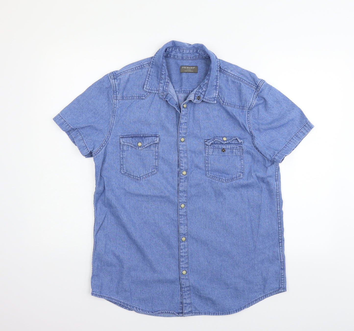 Primark Womens Blue   Basic Button-Up Size L