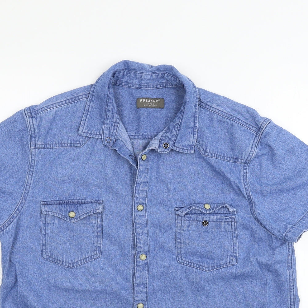 Primark Womens Blue   Basic Button-Up Size L