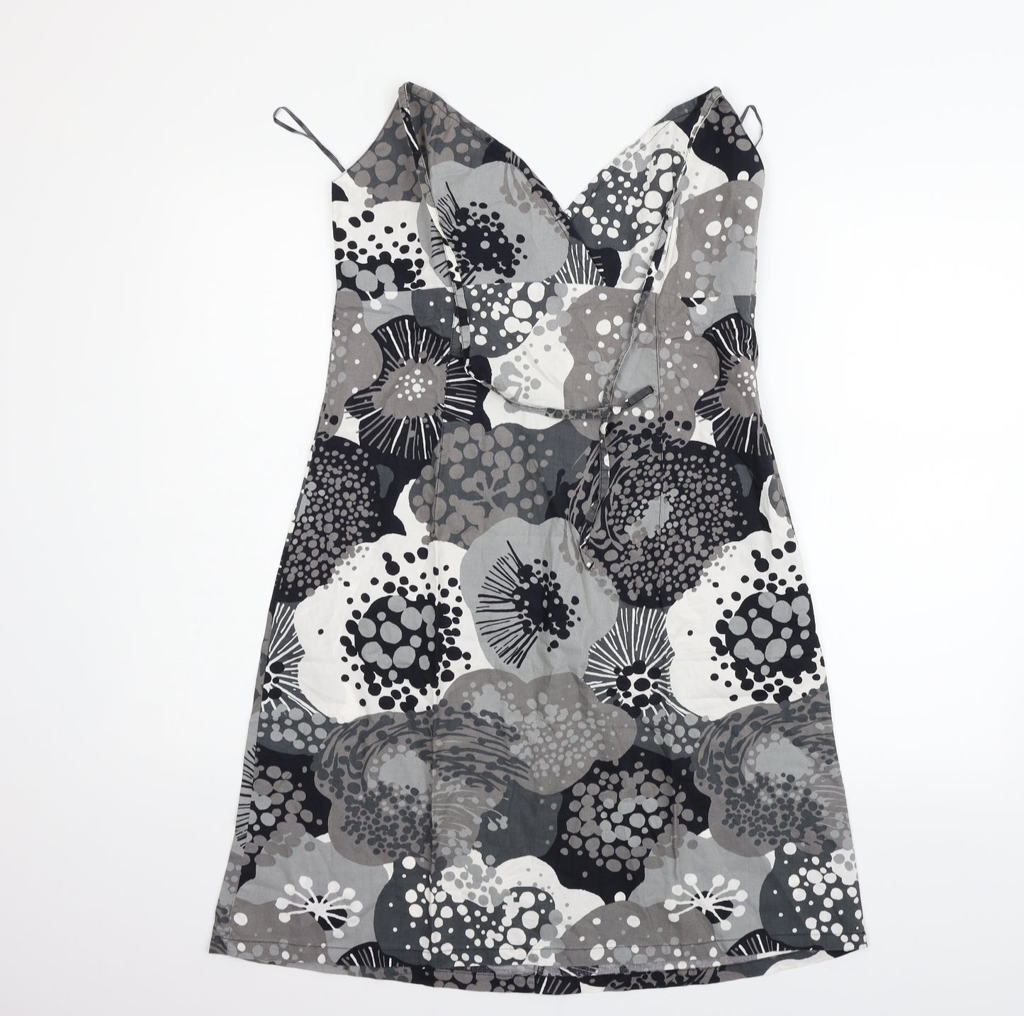 H&M Womens Grey Geometric  Fit & Flare  Size 14