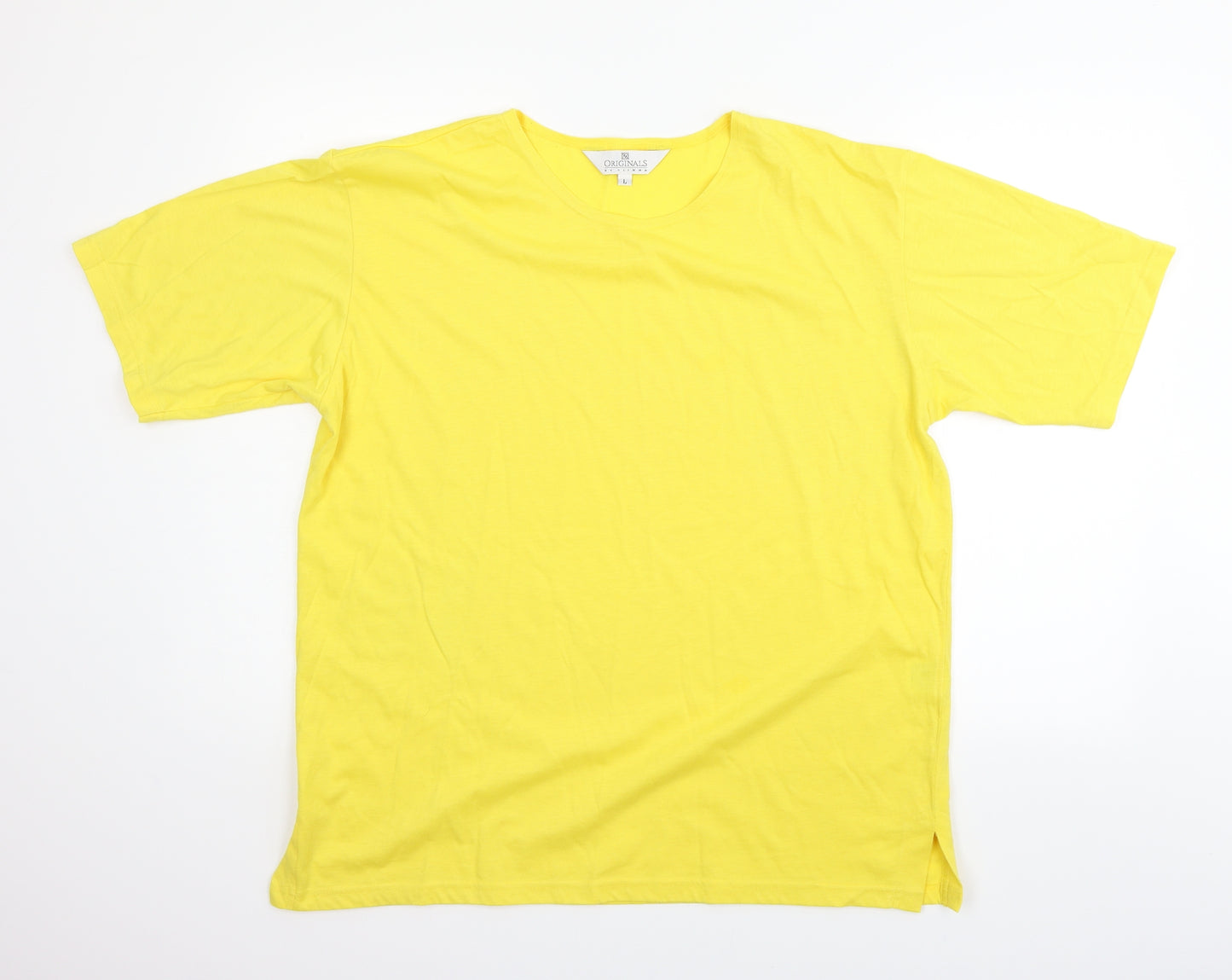 SLIMMA Womens Yellow   Basic T-Shirt Size L