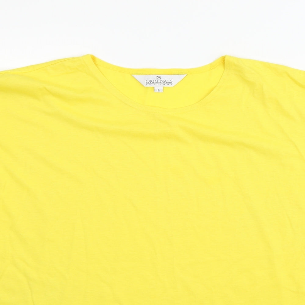 SLIMMA Womens Yellow   Basic T-Shirt Size L