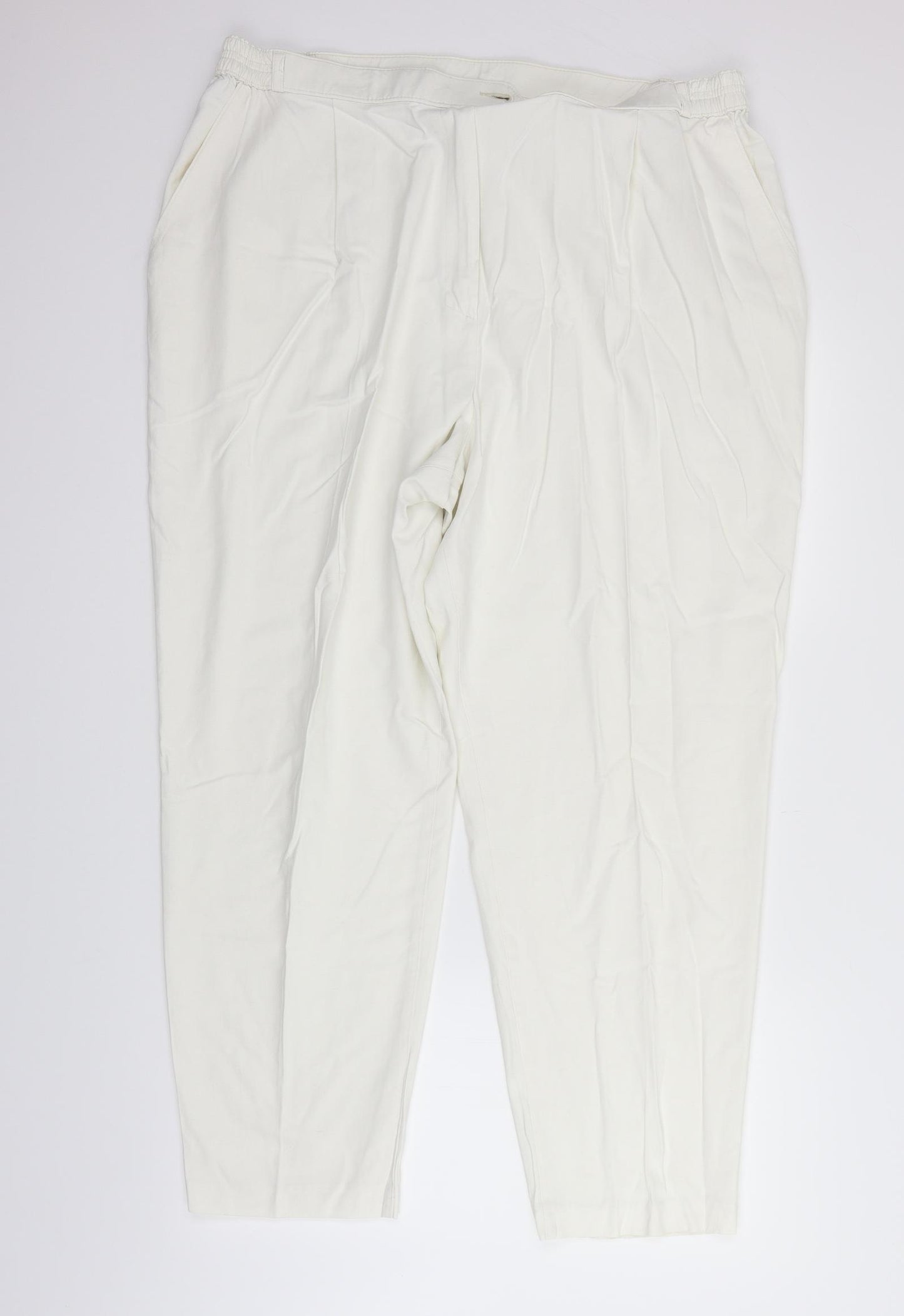 Marks and Spencer Womens White   Trousers  Size 22 L26 in