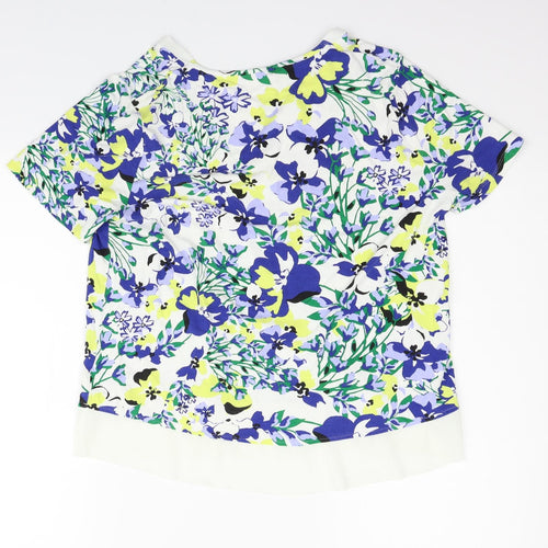Marks and Spencer Womens White Floral  Pullover Jumper Size 14