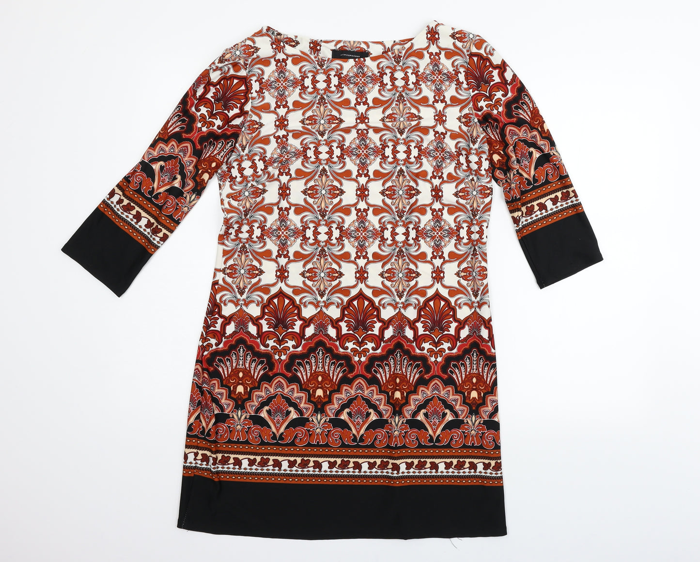 Atmosphere Womens Orange Geometric  Fit & Flare  Size 14