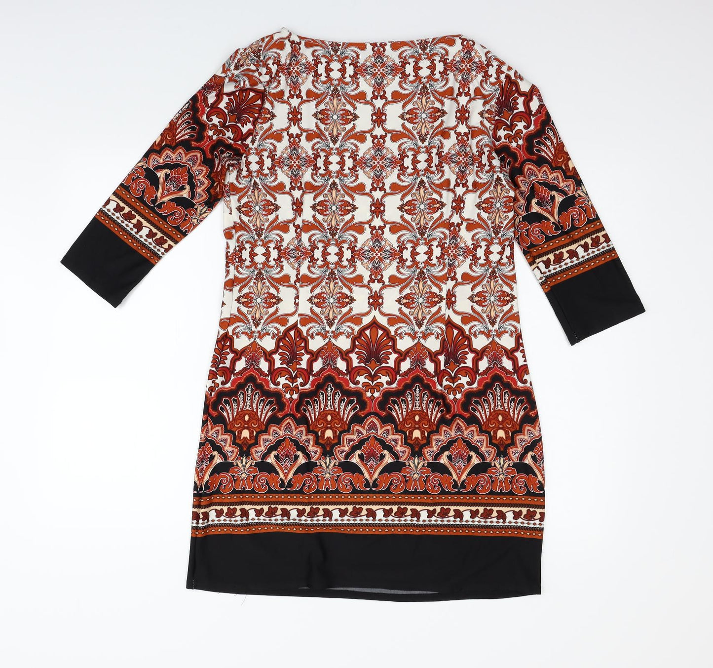 Atmosphere Womens Orange Geometric  Fit & Flare  Size 14