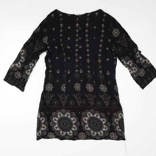 BaiShengGT Womens Black Geometric  Fit & Flare  Size M