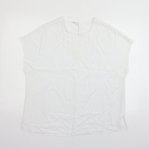 Preworn Womens White   Basic Blouse Size 20