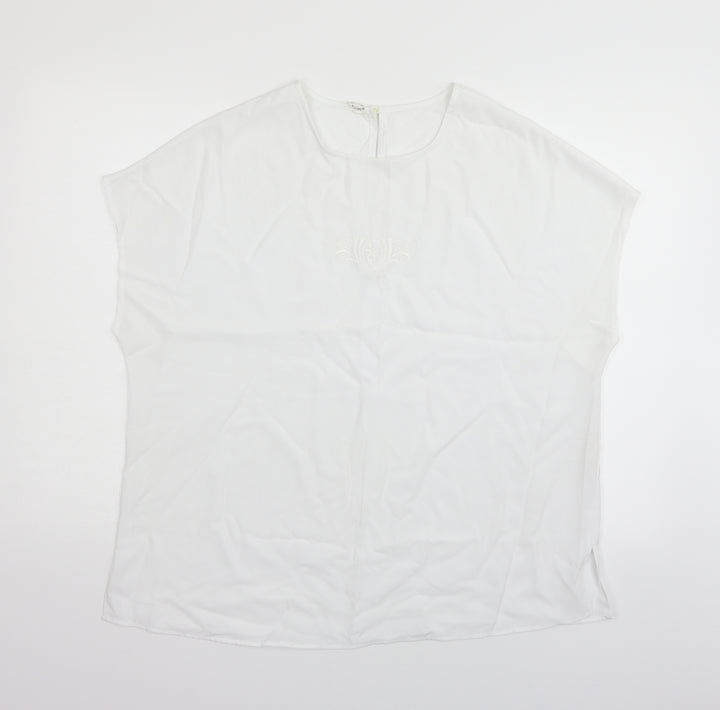 Preworn Womens White Basic Blouse Size 20