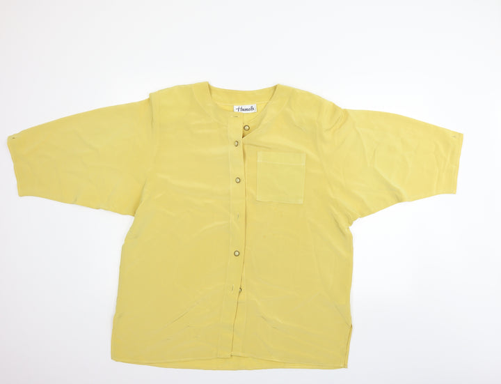 Hamells Womens Yellow Basic Blouse Size 16