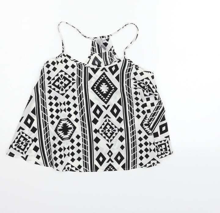 Young Dimension Girls White Geometric  Basic T-Shirt Size 11-12 Years