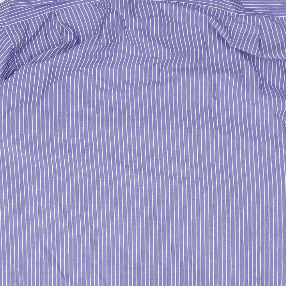 greenwoods Mens Blue Striped   Button-Up Size 17.5