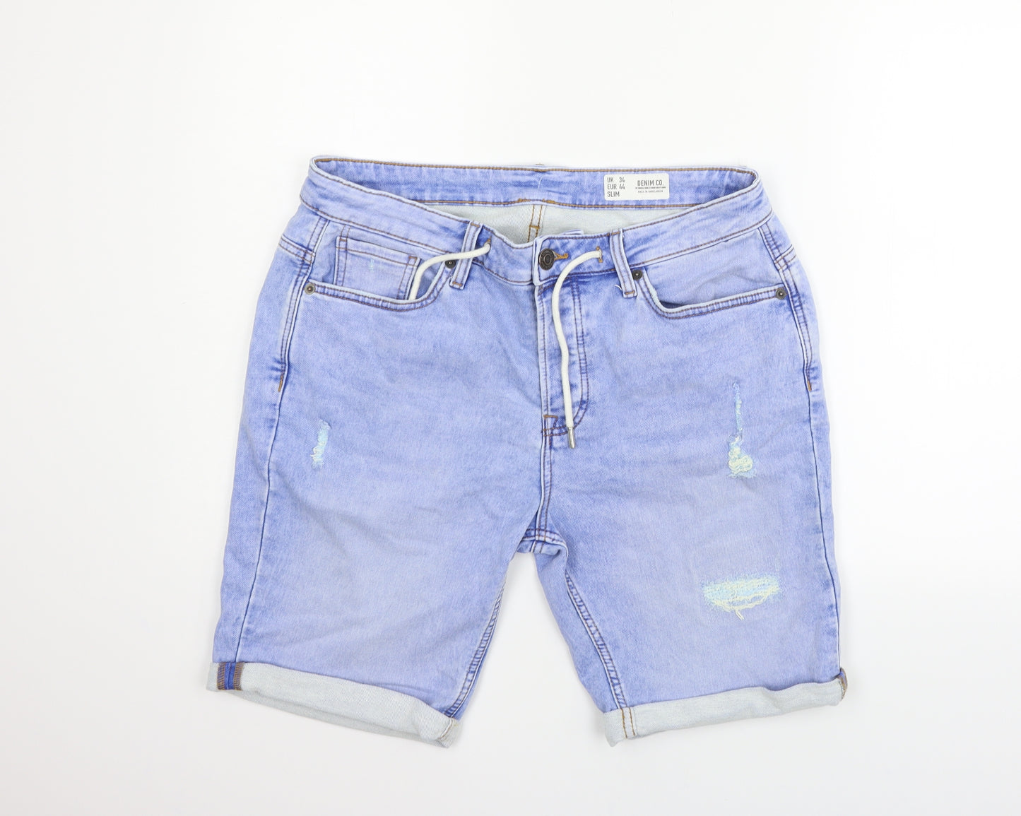 deniem co Mens Blue   Chino Shorts Size 34 in