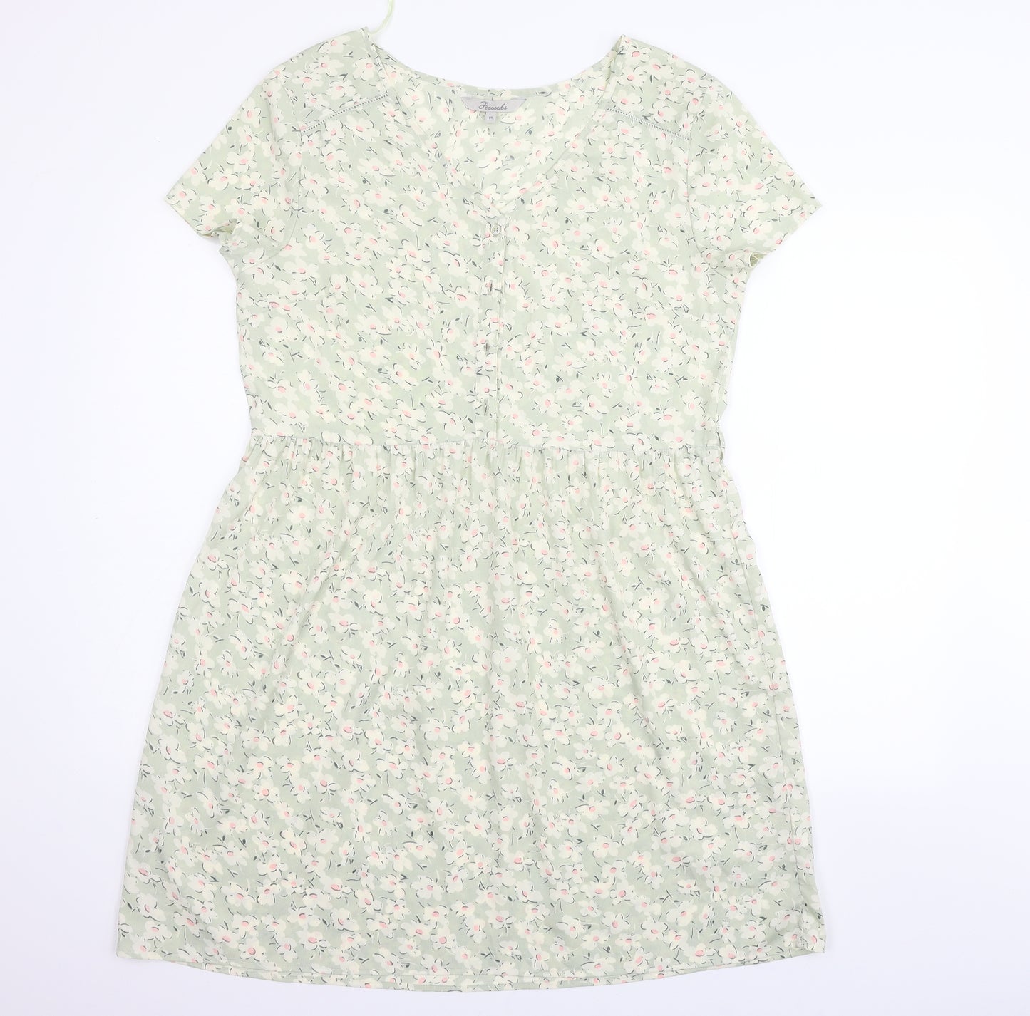 Peacocks Womens Green Geometric  Fit & Flare  Size 14