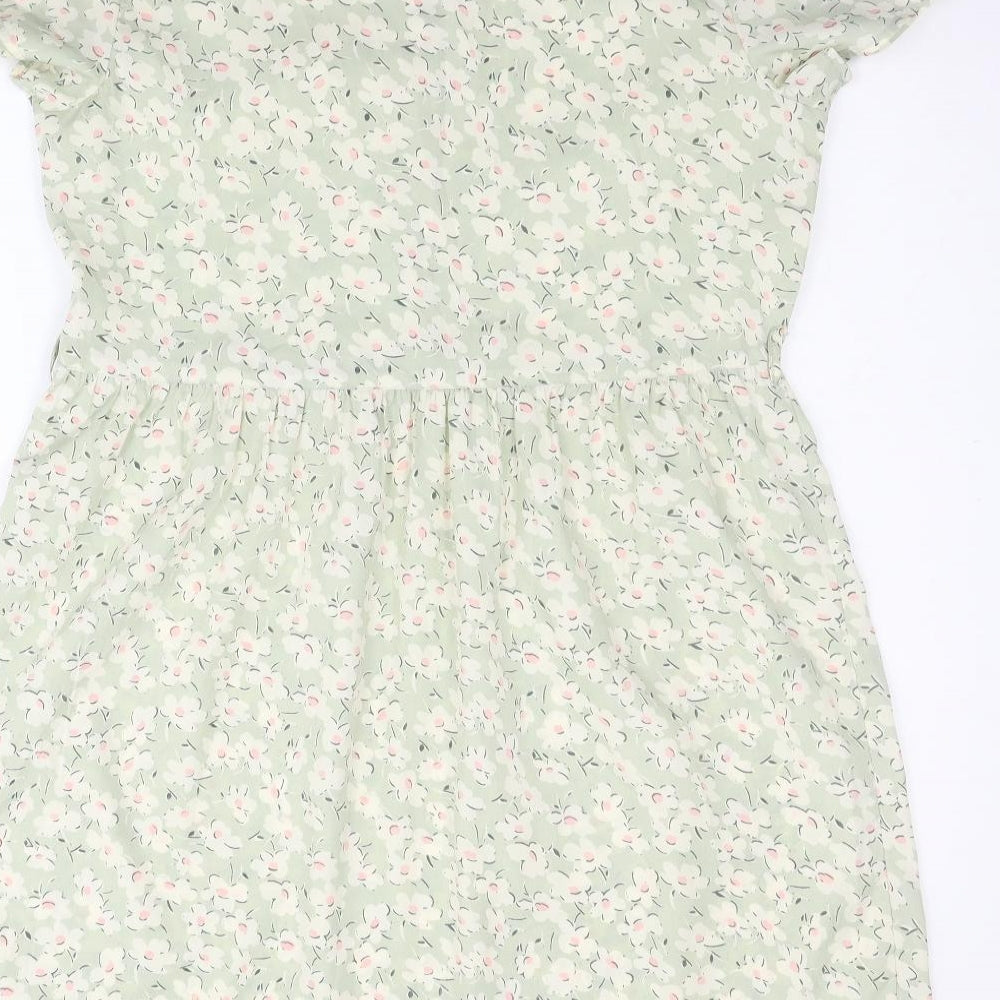 Peacocks Womens Green Geometric  Fit & Flare  Size 14