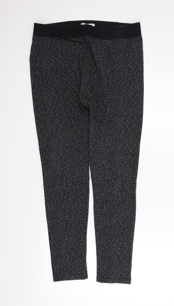 Diva Feva Womens Black Geometric Jegging Leggings Size L L24 in