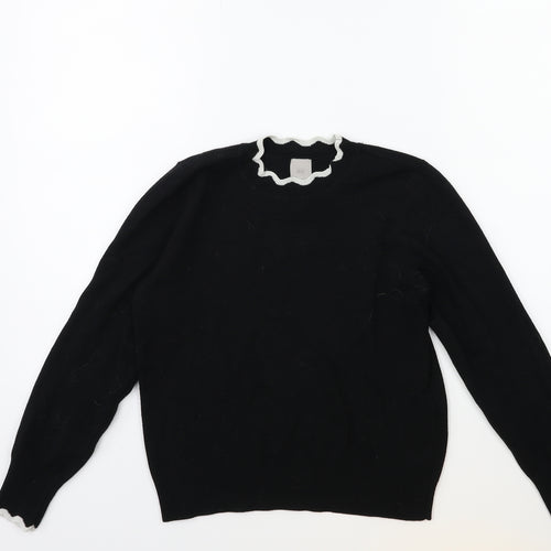 H&M Womens Black  Knit Pullover Jumper Size XS