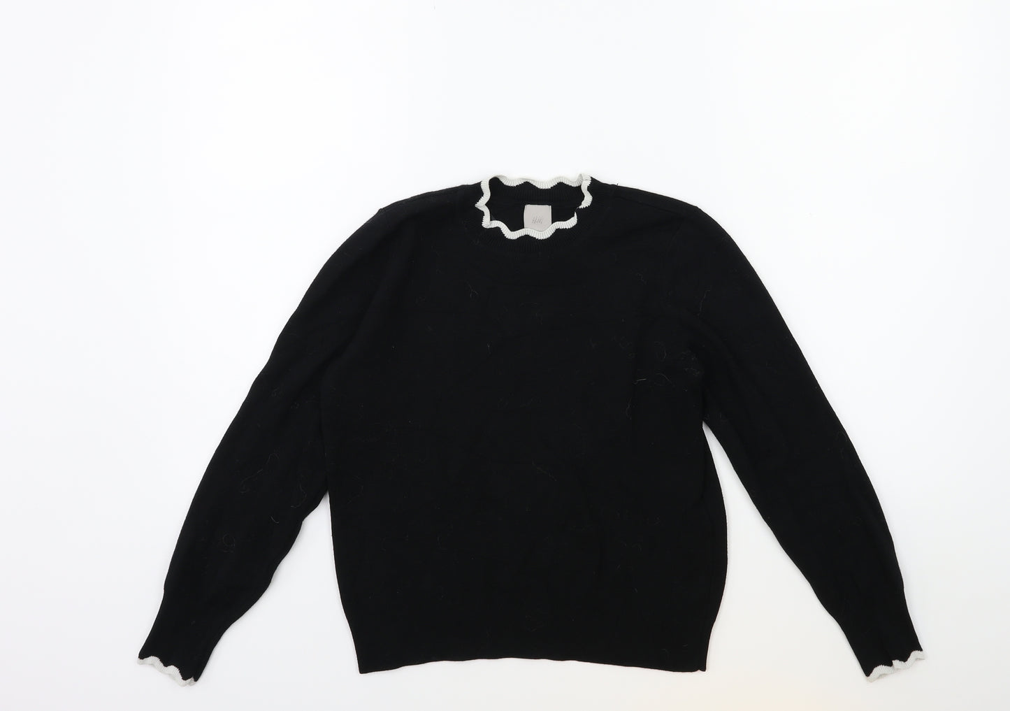 H&M Womens Black  Knit Pullover Jumper Size XS