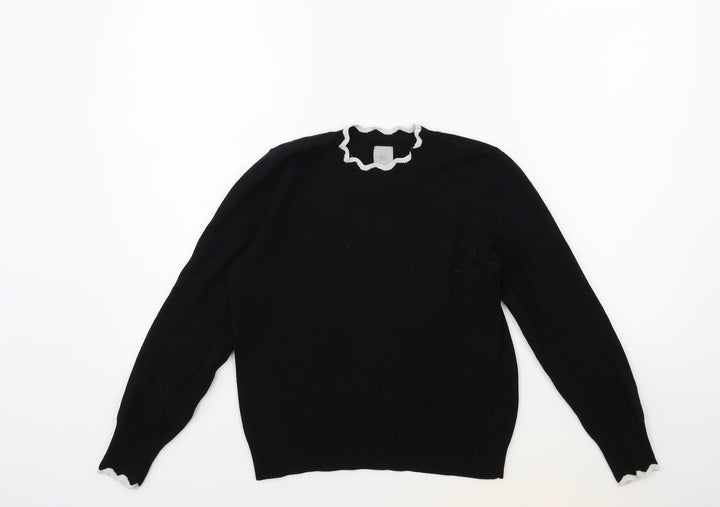 H&M Womens Black  Knit Pullover Jumper Size XS