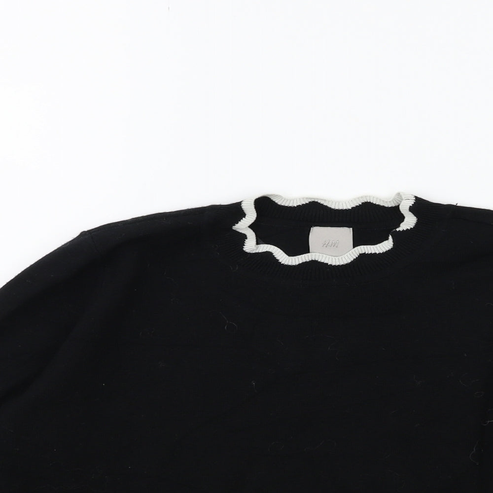 H&M Womens Black  Knit Pullover Jumper Size XS