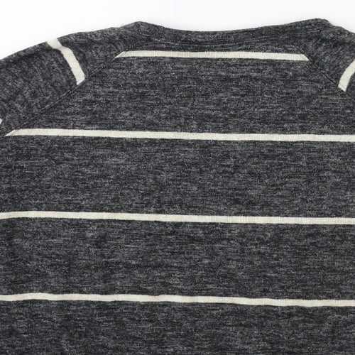 H&M Womens Grey Striped Knit Pullover Jumper Size XS