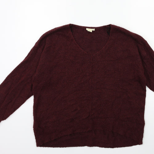 H&M Womens Red  Knit Pullover Jumper Size S