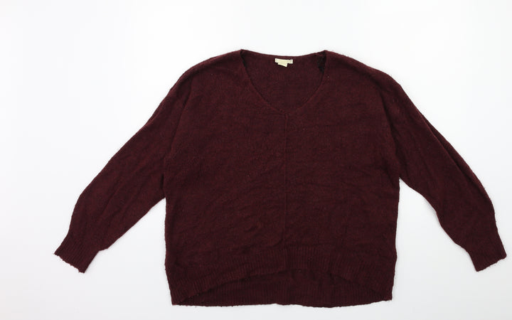 H&M Womens Red  Knit Pullover Jumper Size S