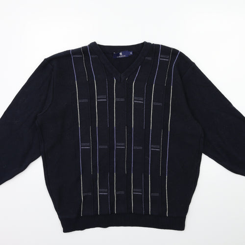 Carson Mens Blue  Knit Pullover Jumper Size M
