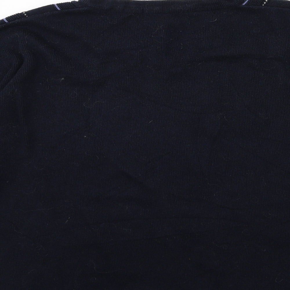 Carson Mens Blue  Knit Pullover Jumper Size M