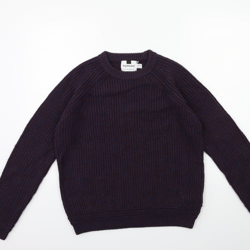 Topshop Mens Purple  Knit Pullover Jumper Size S