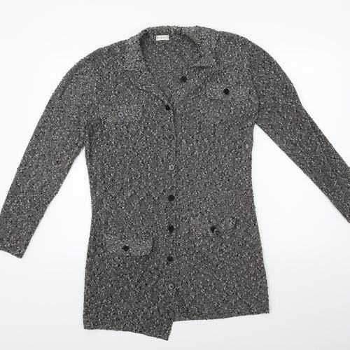 PLANET Womens Grey  Knit Cardigan Jumper Size S