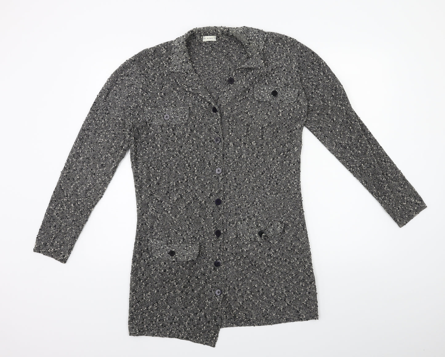 PLANET Womens Grey  Knit Cardigan Jumper Size S