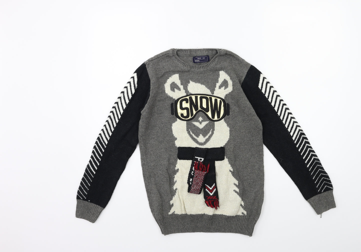 NEXT Boys Grey  Knit Pullover Jumper Size 10 Years  - christmas