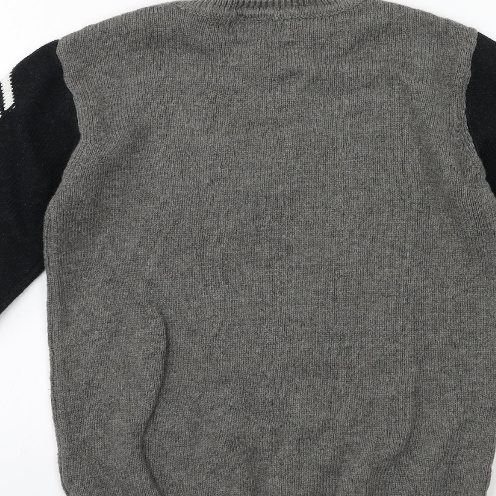 NEXT Boys Grey  Knit Pullover Jumper Size 10 Years  - christmas
