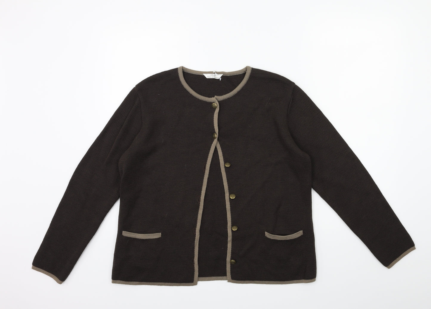 Marks and Spencer Womens Brown  Knit Cardigan Jumper Size 12