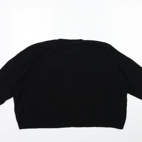 Preworn Womens Black  Knit Pullover Jumper Size 16