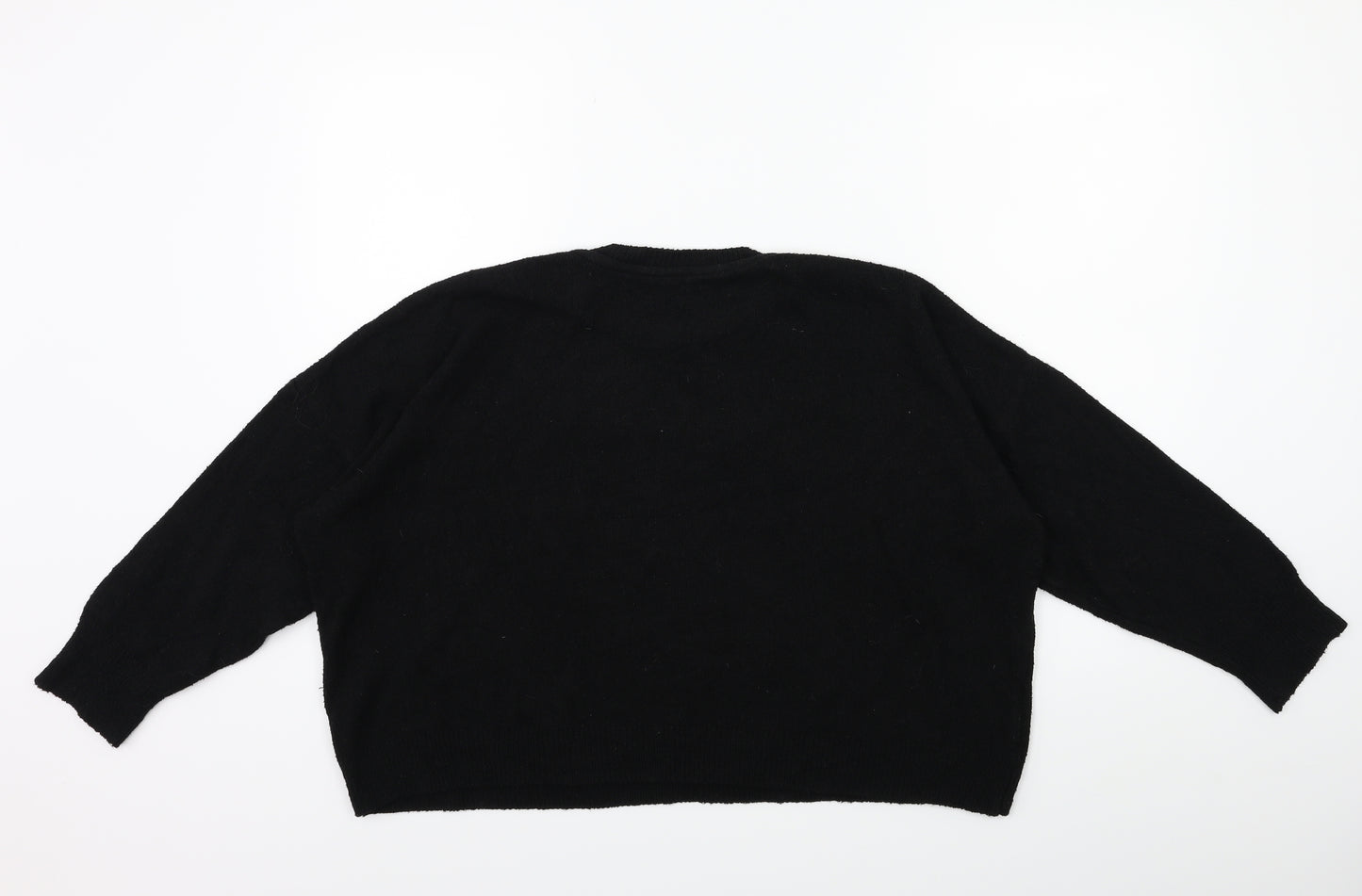 Preworn Womens Black  Knit Pullover Jumper Size 16