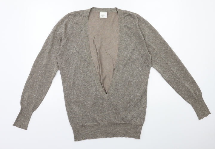 NEXT Womens Gold  Knit Pullover Jumper Size 16