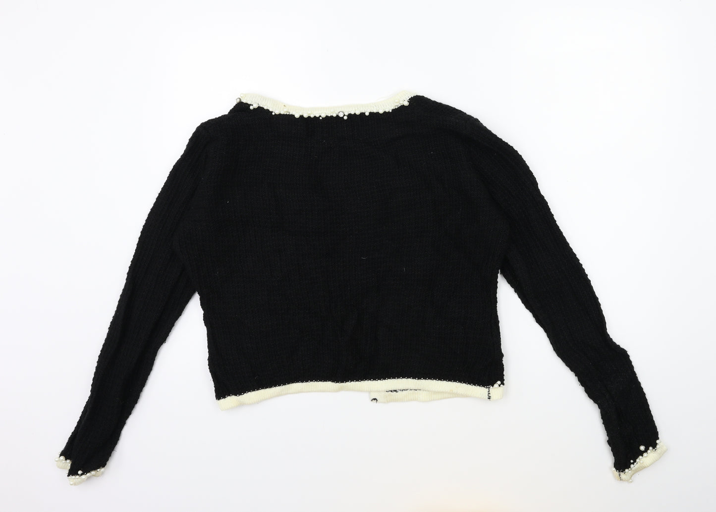 Sally Anne Womens Black  Knit Cardigan Jumper Size L