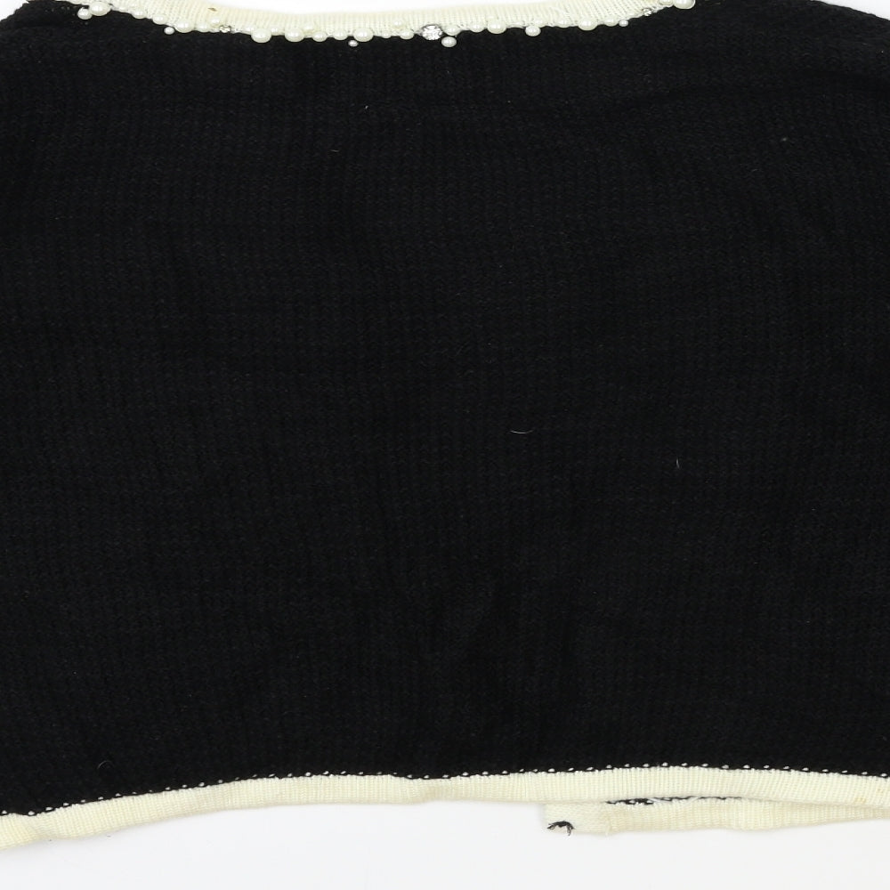 Sally Anne Womens Black  Knit Cardigan Jumper Size L