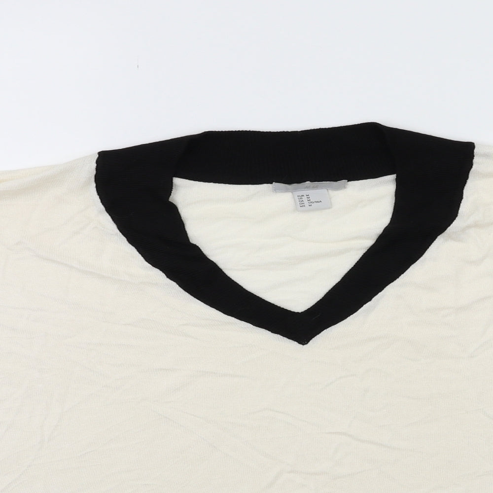 H&M Womens White  Knit Pullover Jumper Size M